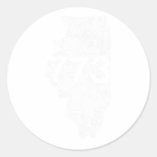 Chicago Area Code 773 Runder Aufkleber