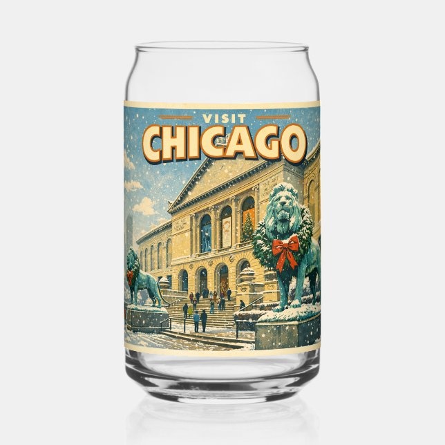 Chicago Art Institute in winter poster Dosenglas (Vorderseite)