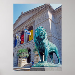 Chicago Art Institute Lion Poster