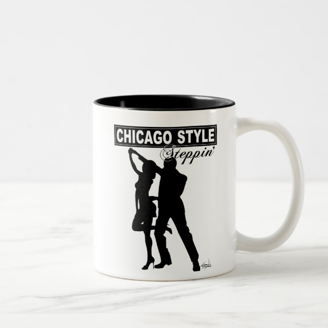 Chicago-Art Steppin Kaffee-Tasse Zweifarbige Tasse (Rechts)