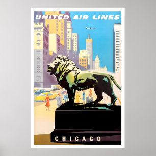 Chicago Art United Reiseposter Tourismusdruck Poster