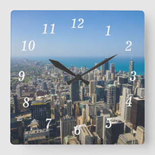 Chicago aus der Wall Clock Quadratische Wanduhr