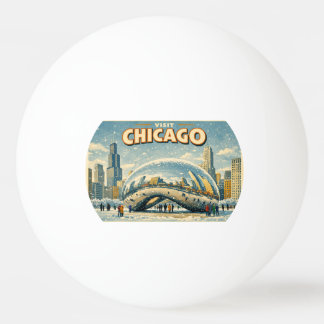 Chicago Bean in Winter ping pong ball Tischtennisball