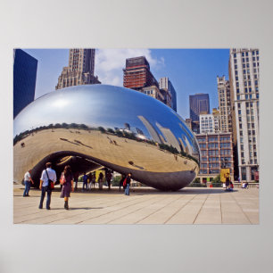 Chicago Bean Skulptur Poster