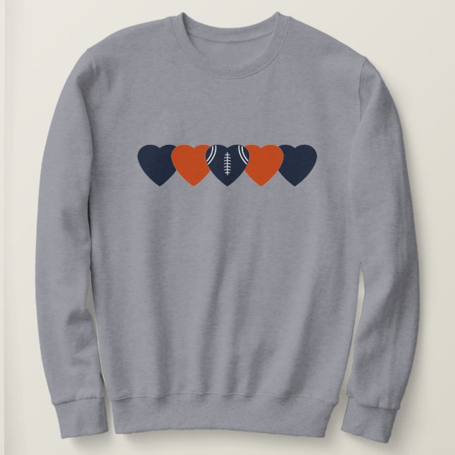 Chicago Bears Heart Football Dark Sweatshirt (Design vorne)