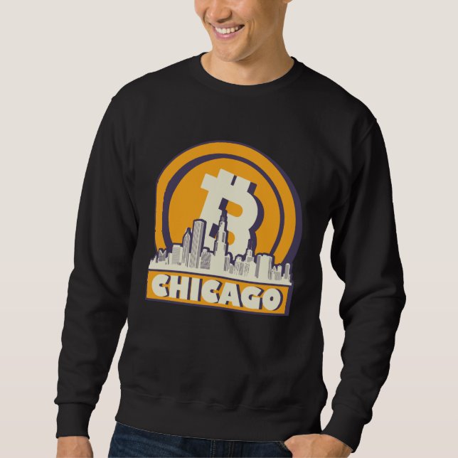 Chicago Bitcoin Maximalist  Bitcoin Chicago Skylin Sweatshirt (Vorderseite)