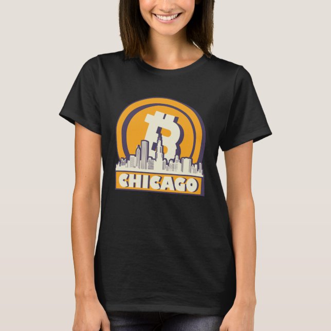 Chicago Bitcoin Maximalist  Bitcoin Chicago Skylin T-Shirt (Vorderseite)