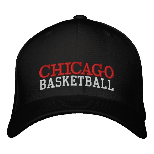 CHICAGO Black Basketball Cap Bestickte Baseballkappe (Vorderseite)