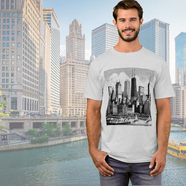 Chicago Black Graphic T - Shirt (Von Creator hochgeladen)