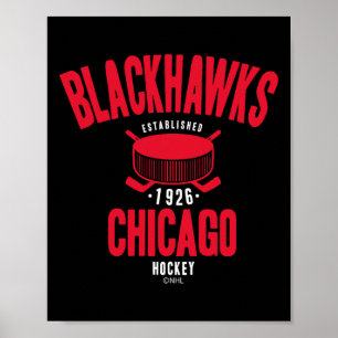 Chicago Blackhawks Hockey Puck Schwarz Offiziell L Poster