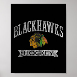 Chicago Blackhawks Vintage-Hockey Rot Offiziell L Poster
