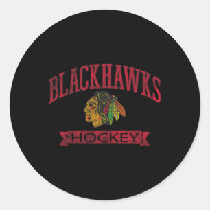 Chicago Blackhawks Vintage Hockey Weiß Offiziell Runder Aufkleber
