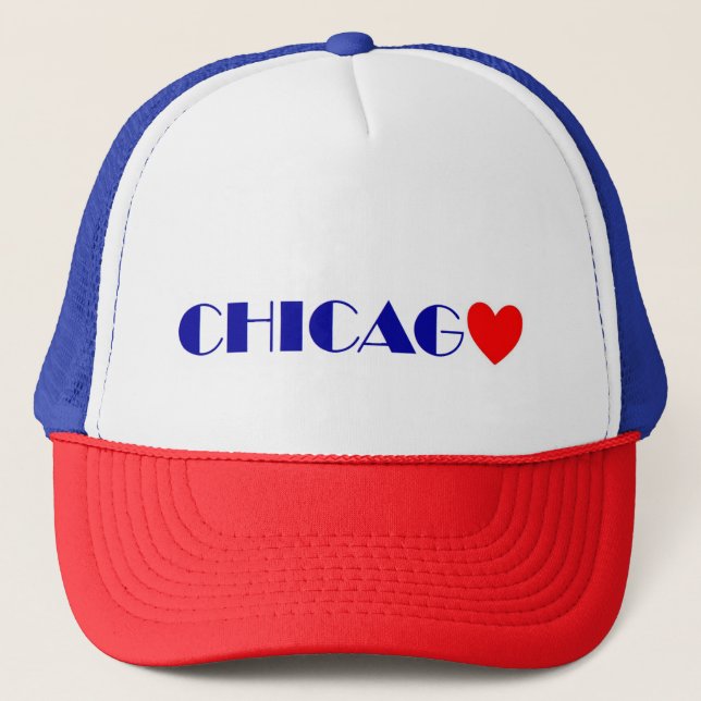 Chicago Blue Letter Truckerkappe (Vorderseite)