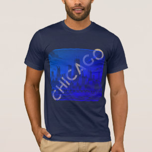 Chicago Blue Tan Name Graphic T - Shirt