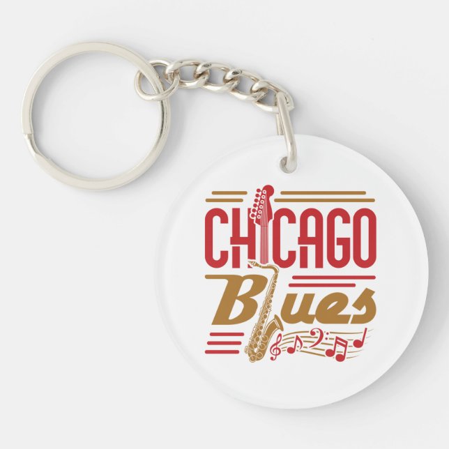 Chicago Blues Music Lover Schlüsselanhänger (Vorderseite)