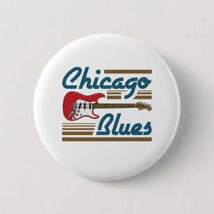 Chicago Blues Music Musician Guitar Button