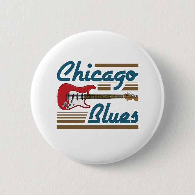 Chicago Blues Music Musician Guitar Button (Vorderseite)