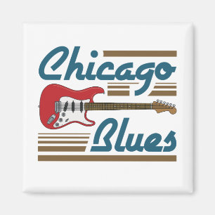 Chicago Blues Musik Musiker Gitarre Magnet