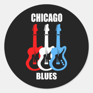 Chicago Blues Runder Aufkleber