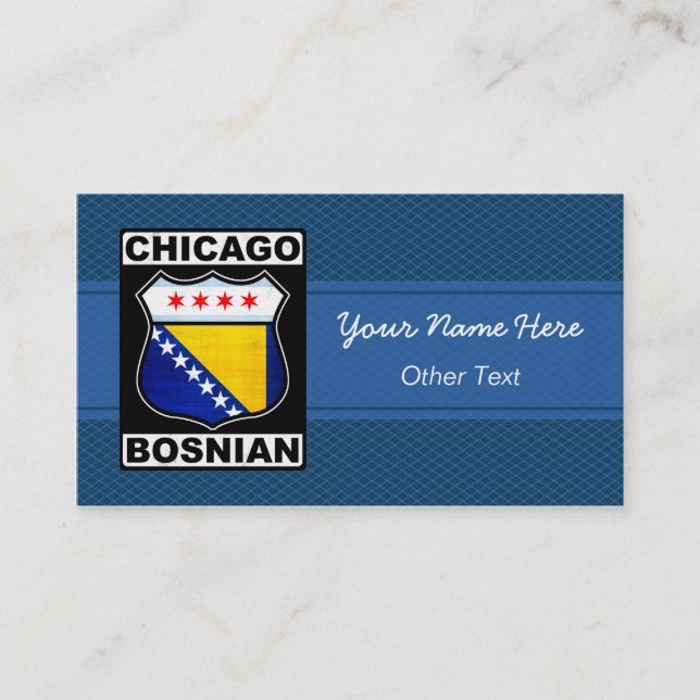 Chicago Bosnian American Business Cards Visitenkarte (Vorderseite)