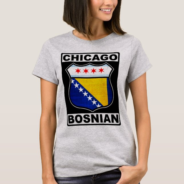 Chicago Bosnian American Design T - Shirt (Vorderseite)