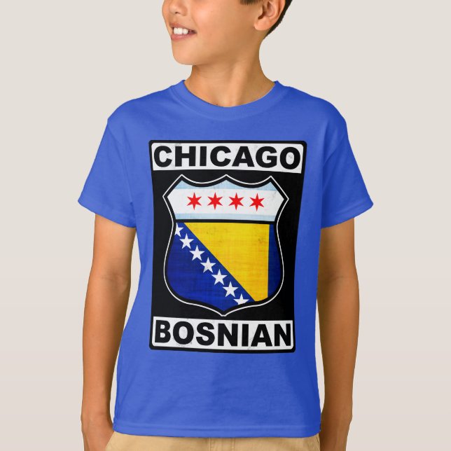 Chicago Bosnian American Design T - Shirt (Vorderseite)