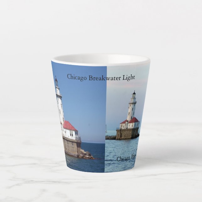 Chicago Breakwater Light 12 oz Latte Tasse (Vorderseite)