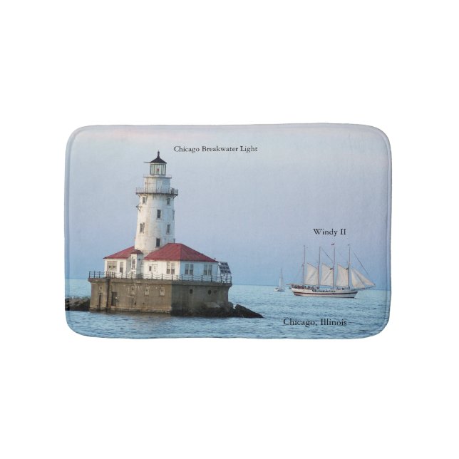 Chicago Breakwater Light & Windy II bathmat Badematte (Vorderseite)
