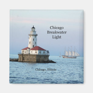 Chicago Breakwater Light & Windy II Magnet