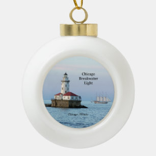 Chicago Breakwater Light & Windy II Schmuck Keramik Kugel-Ornament