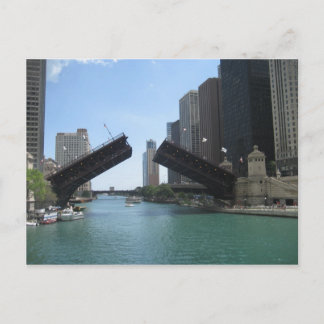 Chicago-Brücke und Fluss Postkarte