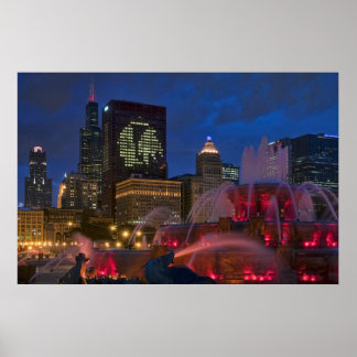Chicago Buckingham Fountain auf der Leinwand Poster