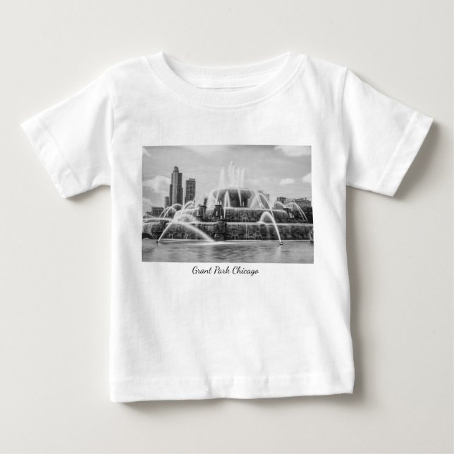 Chicago Buckingham Grayscale Baby T - Shirt (Vorderseite)
