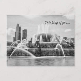 Chicago Buckingham Grayscale Denken über Postcard Postkarte