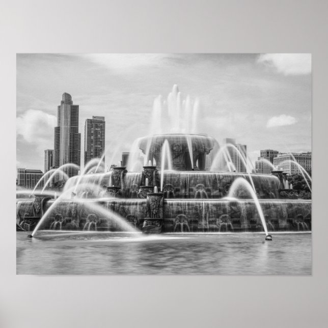 Chicago Buckingham Grayscale Poster (Vorne)