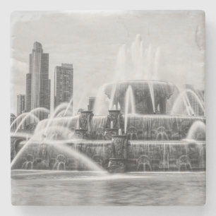 Chicago Buckingham Grayscale Stone Untersetzer