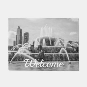 Chicago Buckingham Grayscale Welcome Doormat Fußmatte