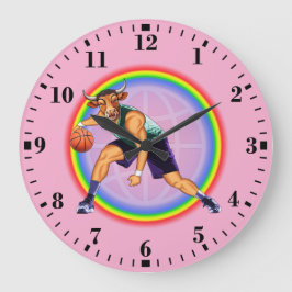 Chicago bulls basketball player in action große wanduhr