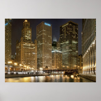 Chicago by Night Poster