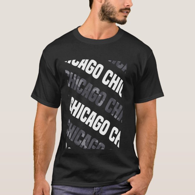 Chicago Camouflage Pattern Gray Camouflage T-Shirt (Vorderseite)