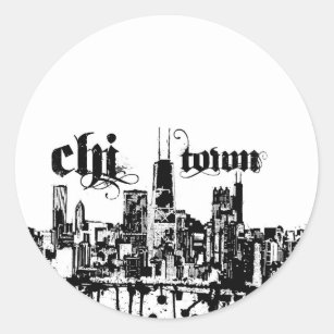 Chicago "Chistadt" setzte sich an für Ihre Stadt Runder Aufkleber