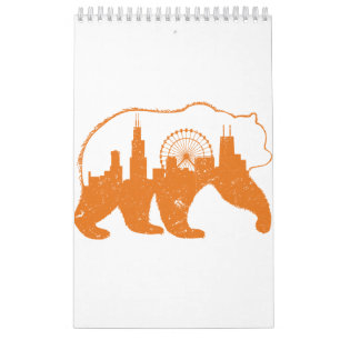 Chicago City Apparel Downtown Walking Bear Silhoue Kalender