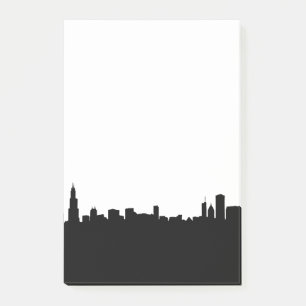 Chicago City Architectural Icons in Silhouette Post-it Klebezettel