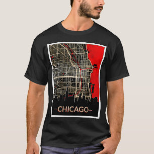 Chicago City Edition Karte T-Shirt