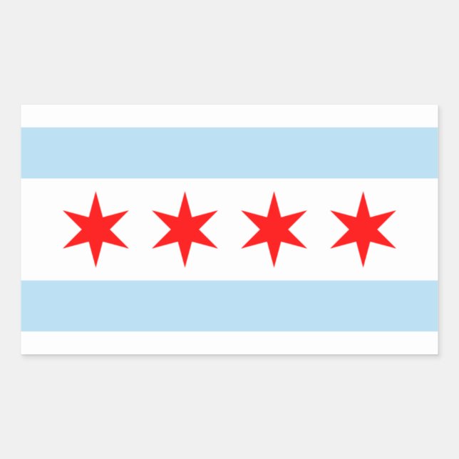 Chicago City Flag Rectangle Sticker (Vorderseite)