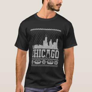 Chicago City Hotdog Lover Uguling Weihnachtsfeiert T-Shirt