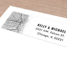 Chicago City Map Themed | Rücksendekennzeichen