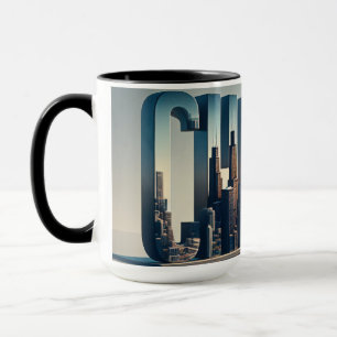 Chicago City mit Wasserreflektion Tasse