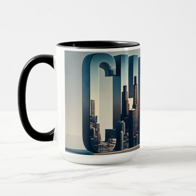 Chicago City mit Wasserreflektion Tasse (Links)