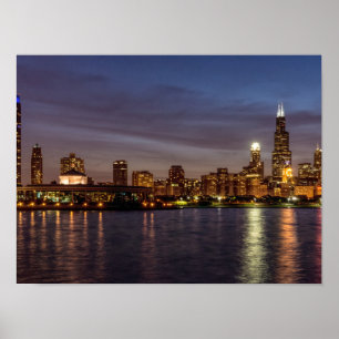 Chicago City Night New Poster